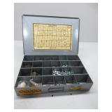Metal Storage Box w/Snap Rings etc.