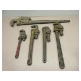 Five Pipe Wrenches