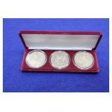 3- Carson City Morgan Silver Dollars