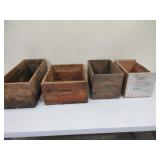 Four Wooden Ammo Boxes