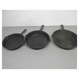 Three Cast Iron Skillets