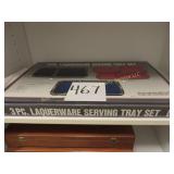 3 Peice Laquerware Serving Tray Set