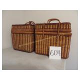 Pair Wicker Decorative Baskets