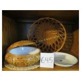 Wicker & Woven Pieces & Pie Tin