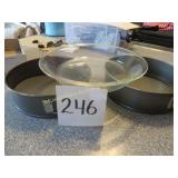 2 Spring Form Pans & Glass Pie Plate