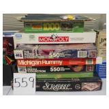 Stack of Board Games & Puzzles