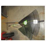 2 Leaf Rakes & 1 Garden Rake (1 broken handle)