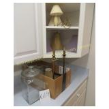 Covered Glass Jar, Lamp Shades & Lamp
