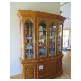 2 Piece, Lighted China/Curio Cabinet-Solid Wood