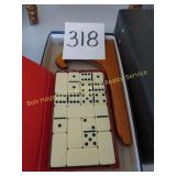 Vintage Domino Set & Plate Stand