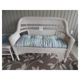 6 Piece Wicker Set. Couch, 4 Chairs, 1 Table