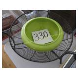 Metal Fruit Basket on Legs & Green Bowl