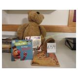 Teddy Bear, Antique Puzzle & 2 45 Records
