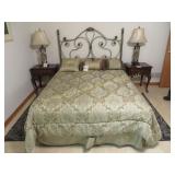 Queen Size Bed with Metal Headboard