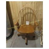 Wooden Rolling Office Chair