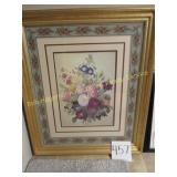 "Bouquet of Roses" in Gold Tone Frame