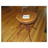 Twisted Metal Legs, Wood Seat Piano Stool