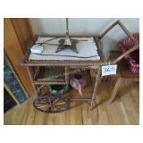 Vintage Wicker Tea Cart & More