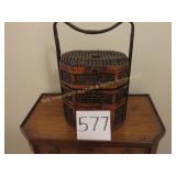Chinese Vintage Wicker Wedding Basket 3 Tiers