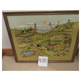 Vintage Crewel Embroidery "Summer Days"