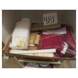 Christmas Glass Icicles, Candles, Cloth Napkins