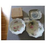 Bamboo Trinket Box, Vintage Bowls & Dish