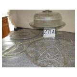 Glass Platers, Relish, Cakestand
