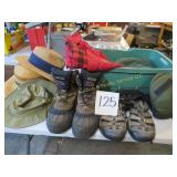 Straw Hats, Knee Pads, Boots, Keen Shoes etc