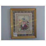 "Bouquet of Roses" in Gold Tone Frame