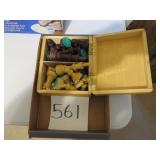 Wooden Chess Pieces in Box