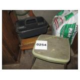 Pair Step Stools & Plastic Caddy