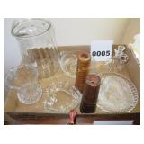 Glass Candy Dishes, Pitcher & Juicer