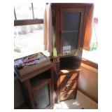 Pair Wooden Cabinets With Glass Doors