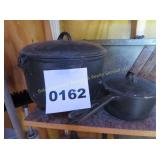 Pair Cast Iron Dutch Ovens w/Covers