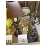 2 Desk Lamps & Decorative Baby Stroller
