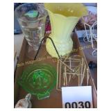 Green Glass Juicer & Vases