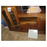 Solid Wood With Glass Door Entertainment Center