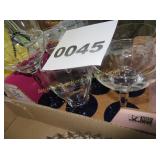 Vintage Colbalt Blue Stemmed Etched Glassware