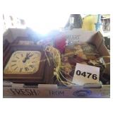 Wood Clock And Misc Home Decor