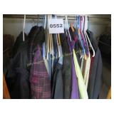 Contents Of Closet On Hanger Jackets And Curtains