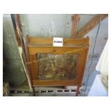 Wood Gun Rack WIth Clock Deer Scene