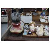Antique Lamp Base w/ Globe, Ceramics, Misc- 3