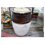 4 Gallon Brown & White Crock Churn
