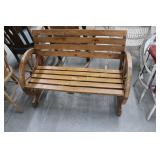 Wood Wagon Wheel Bench