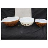 3 Piece Set Pyrex Mixing Bowls