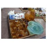 Cake Plate, Amber Glass, Misc- 3 Flats