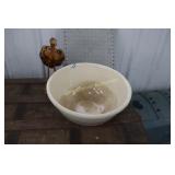 Large Bowl & Carved Wood Bird