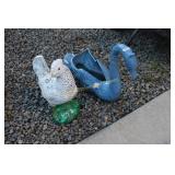Concrete Chicken & Goose Planter