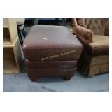 Brown Leather Ottoman