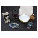 Pyrex Mixing Bowl & Purple Glass Basket